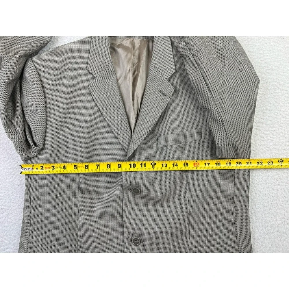 Calvin Klein Blazer Mens 42L Gray Wool Made In‎ Canada Suit Jacket Pure Woolmark